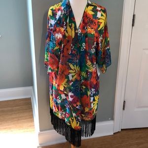 Lularoe Monroe Fringed Kimono Large NWT